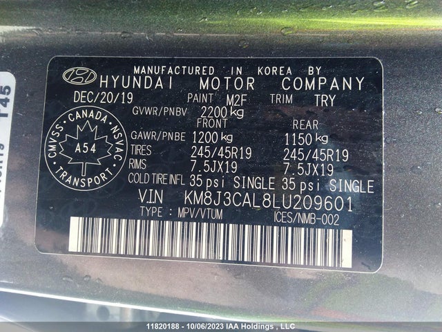 Hyundai Tucson Ultimate 2020 KM8J3CAL8LU209601 Image 9