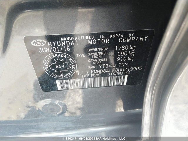 Hyundai ELANTRA GL 2017 KMHD84LF8HU219905 Image 9