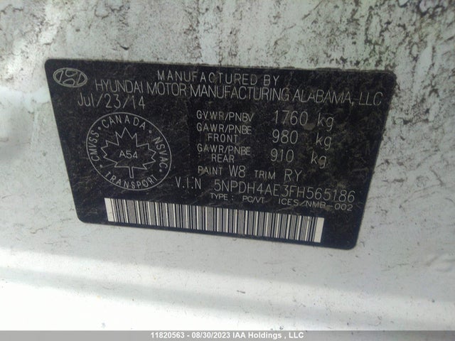 Hyundai ELANTRA GL 2015 5NPDH4AE3FH565186 Image 9