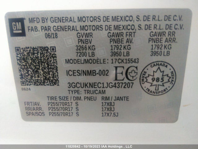 Chevrolet Silverado 1500 Work 2018 3GCUKNEC1JG437207 Image 9