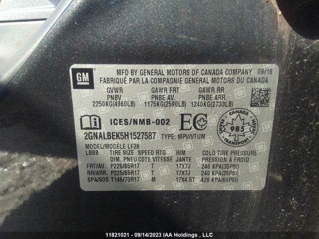 Chevrolet EQUINOX LS 2017 2GNALBEK5H1527587 Image 9
