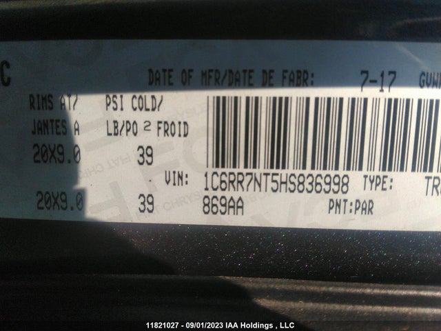1C6RR7NT5HS836998 RAM 1500 Laramie