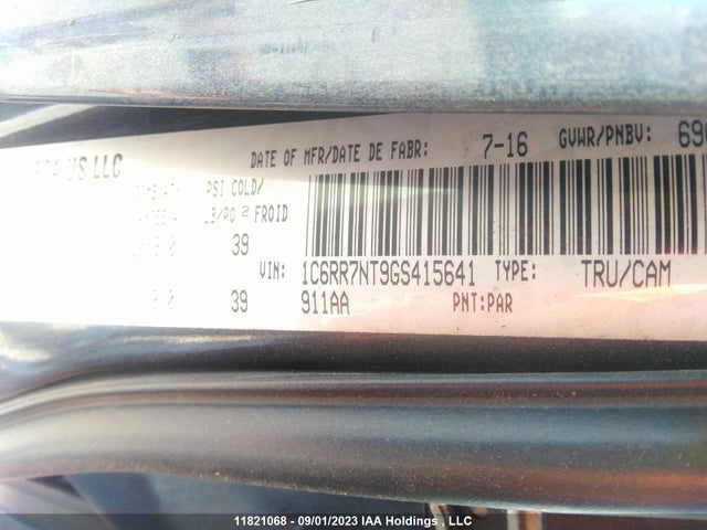 1C6RR7NT9GS415641 RAM 1500 Laramie