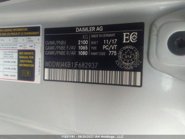 WDDWJ4KB1JF682937 Mercedes-Benz C-class C 300