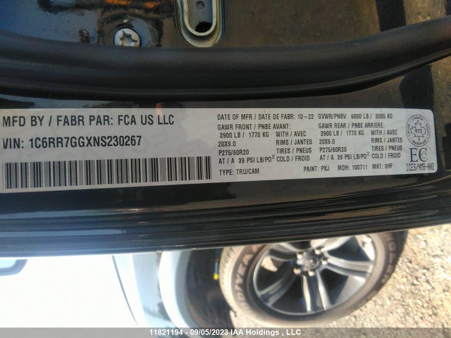 1C6RR7GGXNS230267 RAM 1500 Classic Warlock