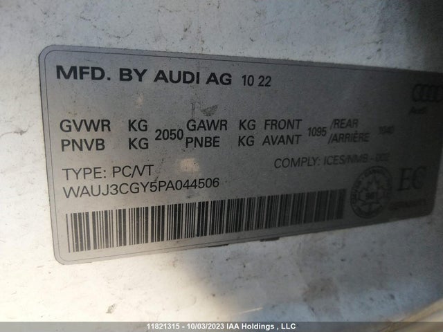 WAUJ3CGY5PA044506 Audi S3