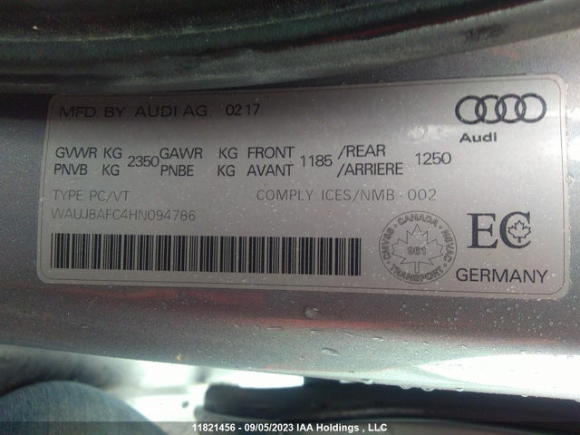 WAUJ8AFC4HN094786 Audi A6 2.0t