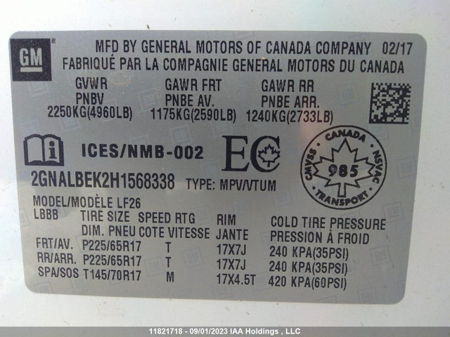 Chevrolet EQUINOX LS 2017 2GNALBEK2H1568338 Image 9