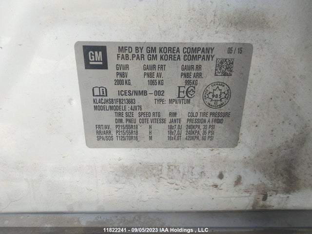 KL4CJHSB1FB213683 Buick Encore Premium