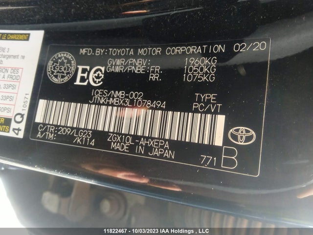 Toyota C-HR 2020 JTNKHMBX3L1078494 Image 9