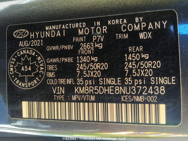Hyundai Palisade Ultimate Calligraphy 2022 KM8R5DHE8NU372438 Image 9