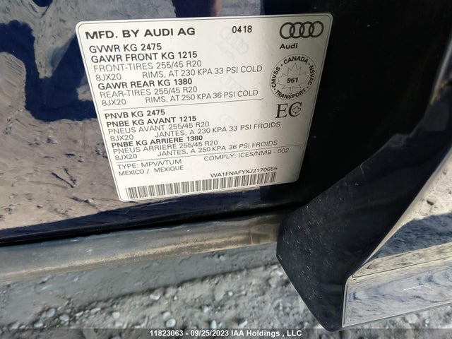 WA1FNAFYXJ2170655 Audi Q5 Technik