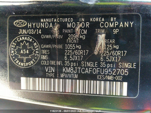 Hyundai Tucson Gl 2015 KM8JTCAF0FU952705 Image 9