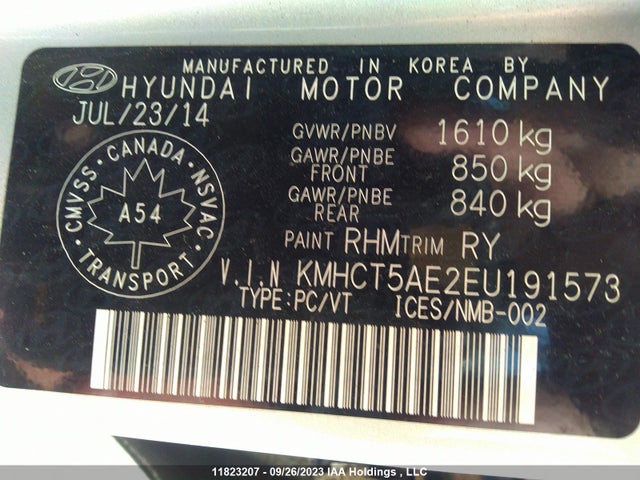 Hyundai ACCENT GL 2014 KMHCT5AE2EU191573 Image 9