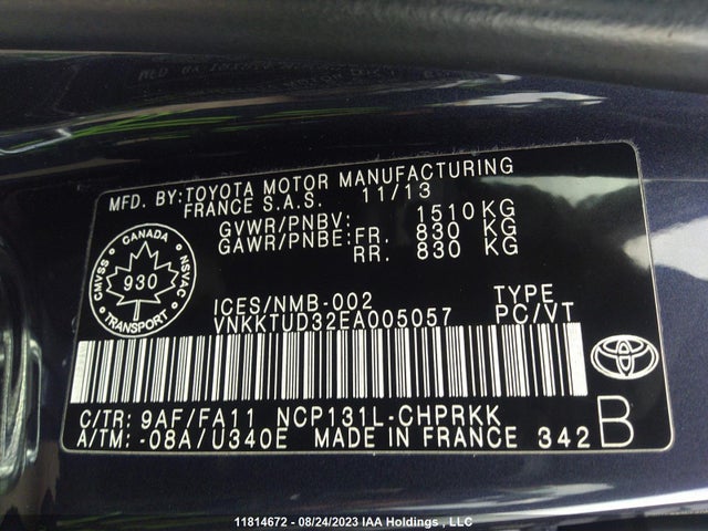 Toyota 1nz-fe 2014 VNKKTUD32EA005057 Image 25