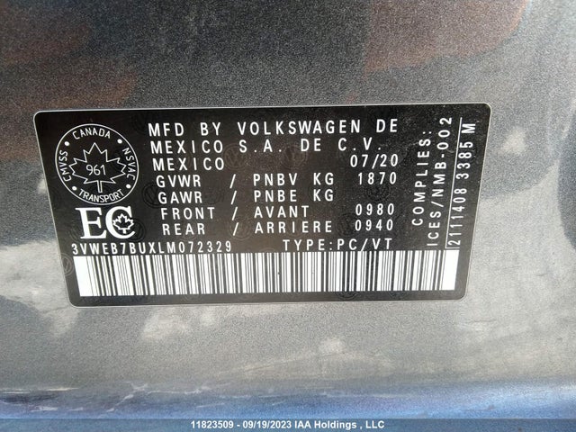 3VWEB7BUXLM072329 Volkswagen Jetta Highline