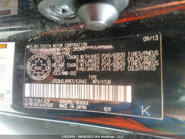 Toyota 4RUNNER SR5 2014 JTEBU5JR9E5153943 Image 9