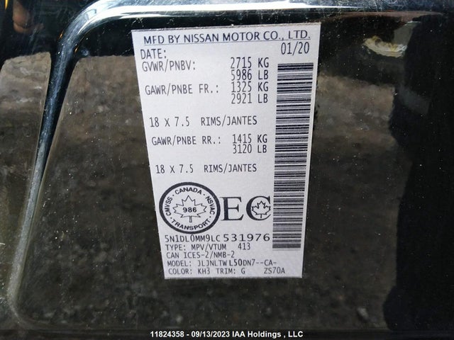 5N1DL0MM9LC531976 Infiniti Qx60 Pure/essential/sensory