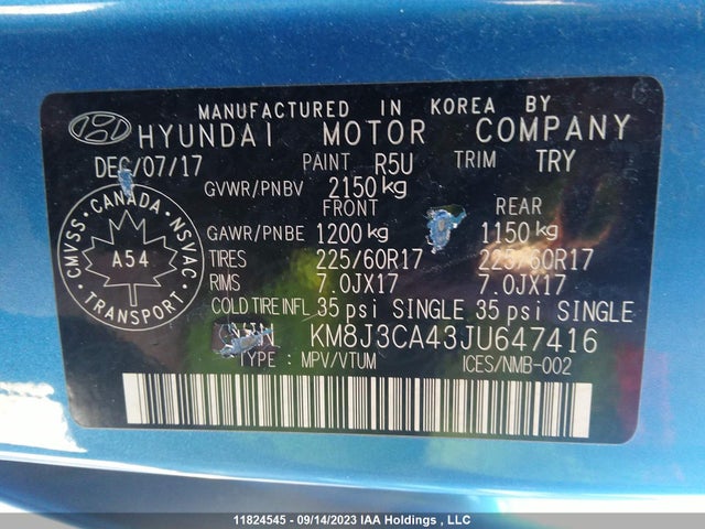 Hyundai Tucson Premium 2018 KM8J3CA43JU647416 Image 9