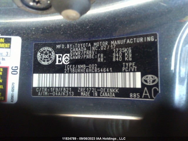 Toyota Corolla Ce/se/le 2017 2T1BURHE6HC854641 Image 9