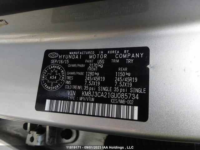 Hyundai Tucson Ultimate 2016 KM8J3CA21GU085734 Image 9