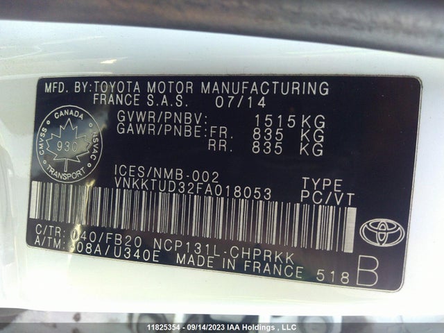 Toyota Yaris Le/se 2015 VNKKTUD32FA018053 Image 9