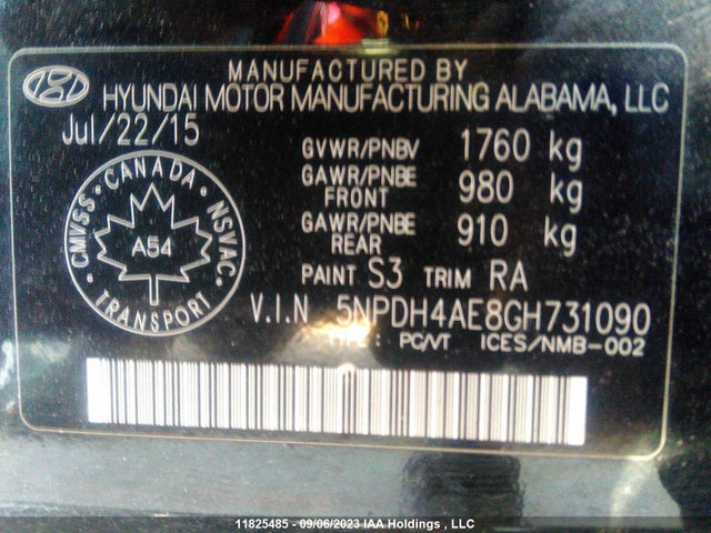 Hyundai Elantra L+ 2016 5NPDH4AE8GH731090 Image 9