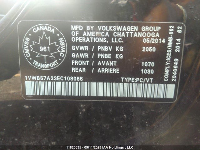1VWBS7A33EC108085 Volkswagen Passat Comfortline