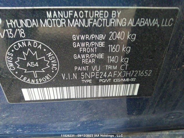 Hyundai SONATA GL 2018 5NPE24AFXJH721652 Image 9