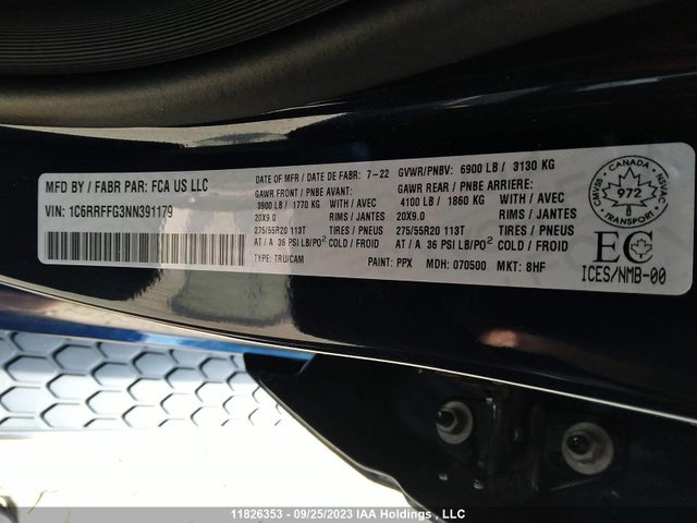 1C6RRFFG3NN391179 RAM 1500 Big Horn