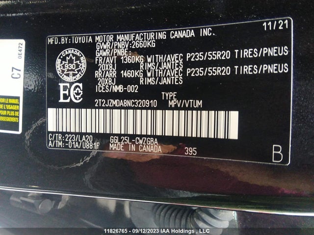 2T2JZMDA8NC320910 Lexus Rx Rx 350