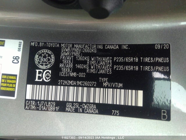 2T2HZMDA1MC260272 Lexus Rx Rx 350