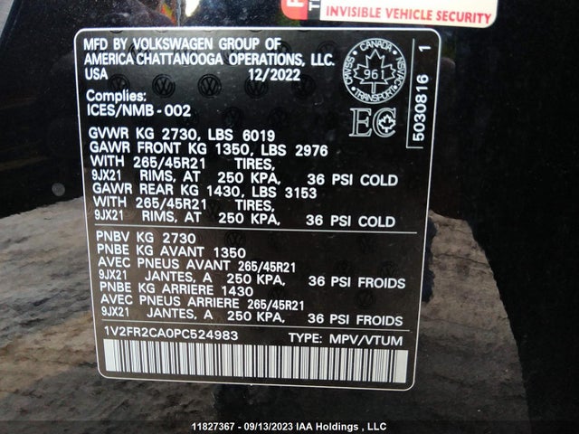 1V2FR2CA0PC524983 Volkswagen Atlas Execline
