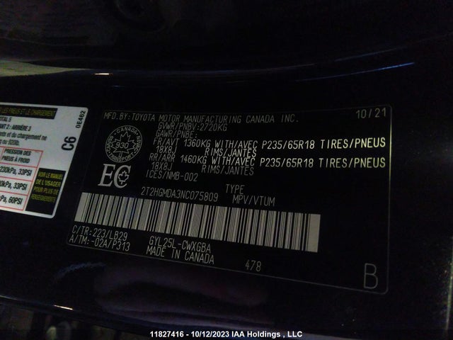 2T2HGMDA3NC075809 Lexus 2gr-fxs, 6jm+2fm