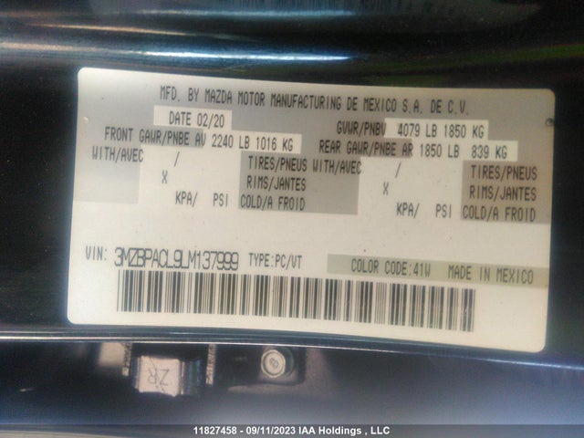 Mazda Mazda3 Gs 2020 3MZBPACL9LM137999 Image 9