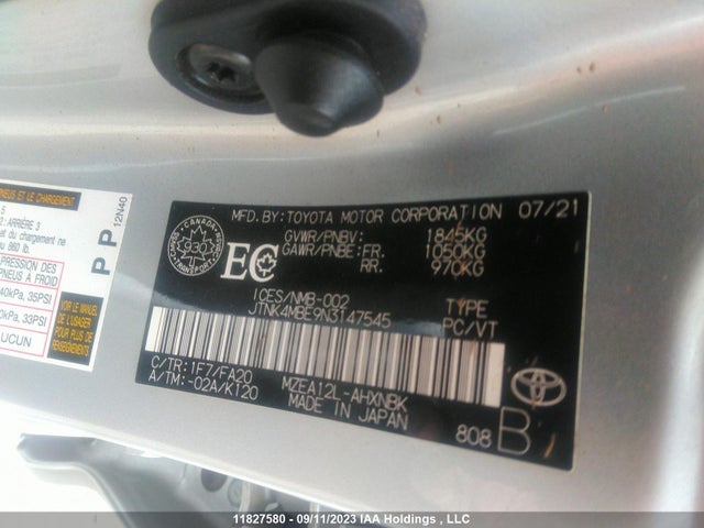 Toyota COROLLA HATCHBACK 2022 JTNK4MBE9N3147545 Image 9