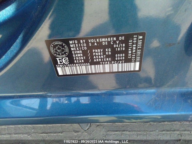 3VWC57BU5KM030096 Volkswagen Jetta Comfortline