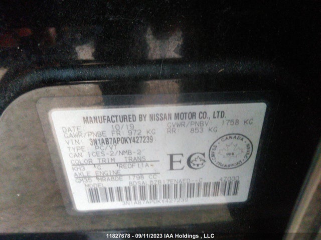 Nissan 2019 2019 3N1AB7AP0KY427239 Image 30