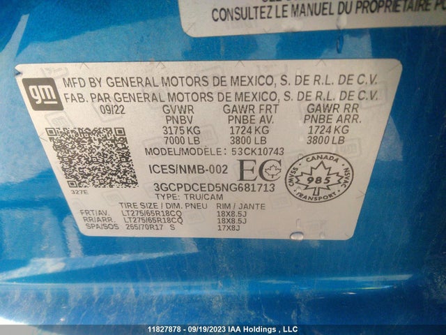 Chevrolet Silverado 1500 Custom 2022 3GCPDCED5NG681713 Image 9