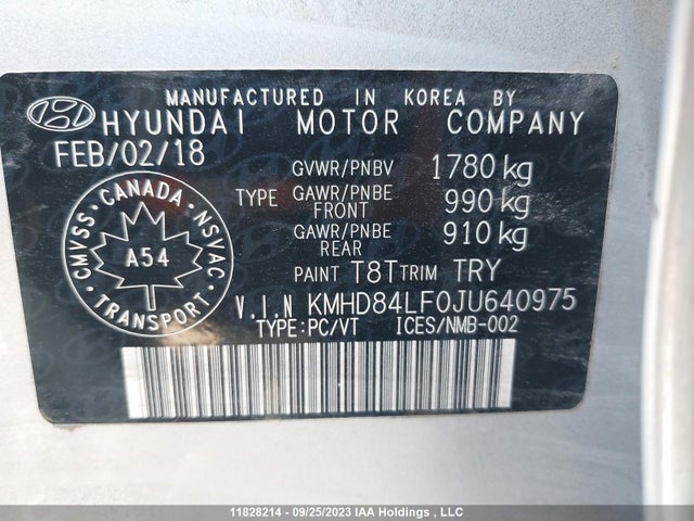 2018 HYUNDAI ELANTRA LIMITED VIN: KMHD84LF0JU640975