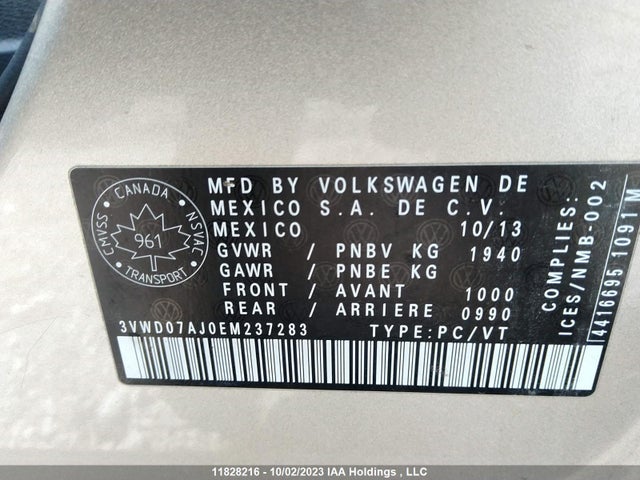 3VWD07AJ0EM237283 Volkswagen JETTA
