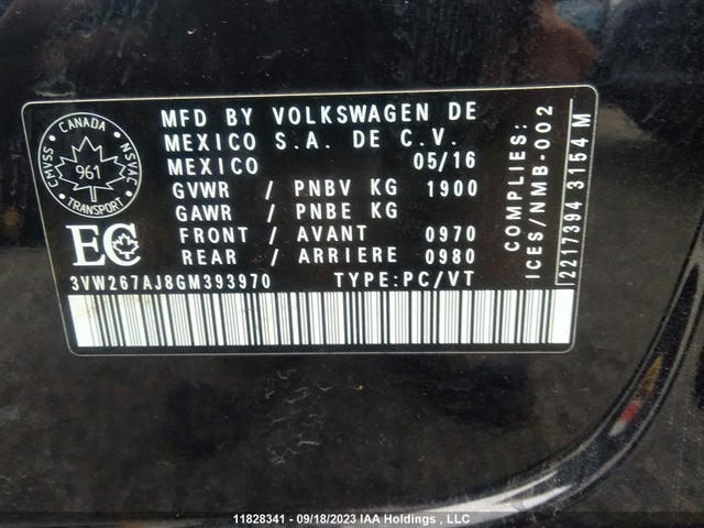 3VW267AJ8GM393970 Volkswagen Jetta Sedan Trendline/trendline+