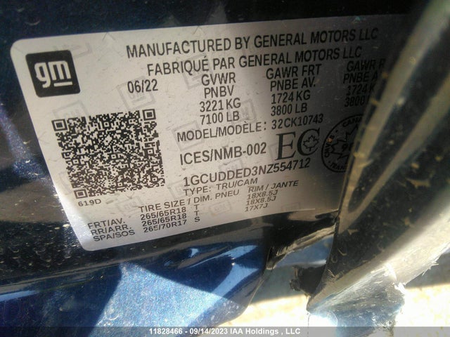 Chevrolet Silverado 1500 Lt 2022 1GCUDDED3NZ554712 Image 9