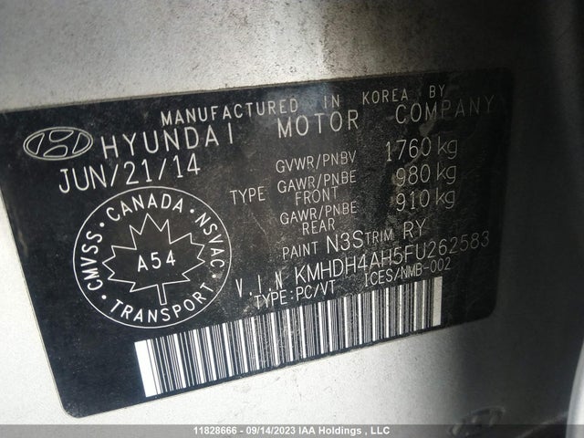 Hyundai Elantra Gls 2015 KMHDH4AH5FU262583 Image 9