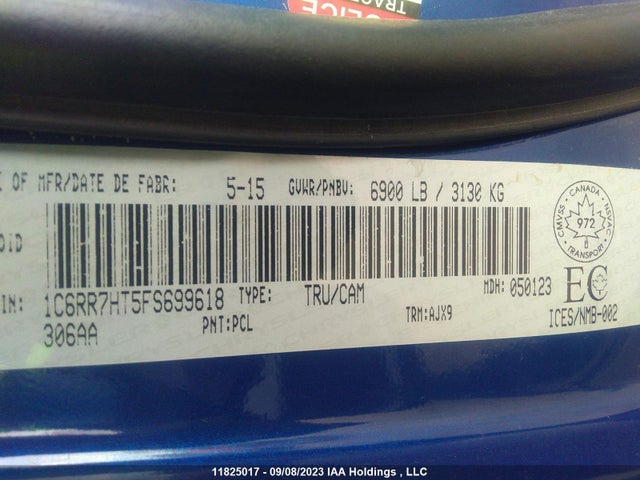 1C6RR7HT5FS699618 RAM 1500 Sport