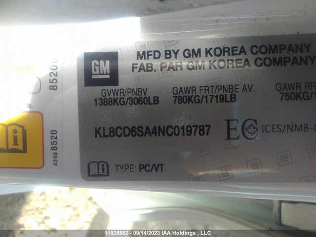 Chevrolet SPARK 1LT 2022 KL8CD6SA4NC019787 Image 9