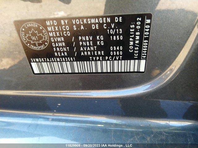 3VWDK7AJ5EM383561 Volkswagen Jetta Sedan Comfortline