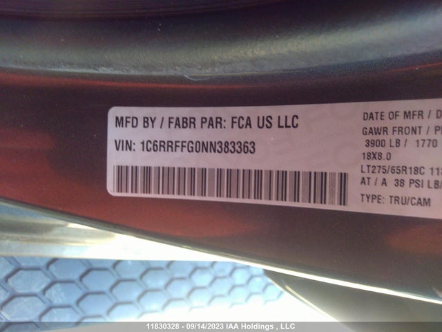 1C6RRFFG0NN383363 RAM 1500 Big Horn