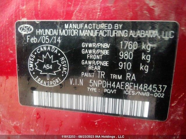 Hyundai Elantra Gls 2014 5NPDH4AE8EH484537 Image 9