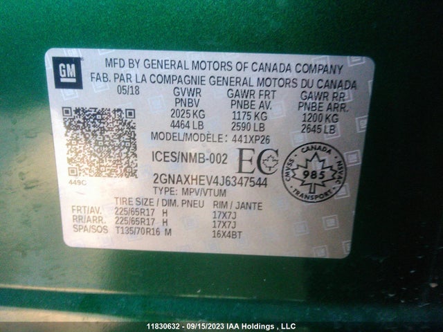 Chevrolet EQUINOX LS 2018 2GNAXHEV4J6347544 Image 9